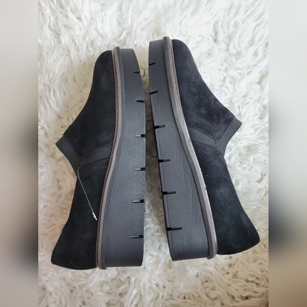Clarks Airabell Mid Black Suede Women's Wedge Loafers - Size 8.5 - Picture 6 of 11
